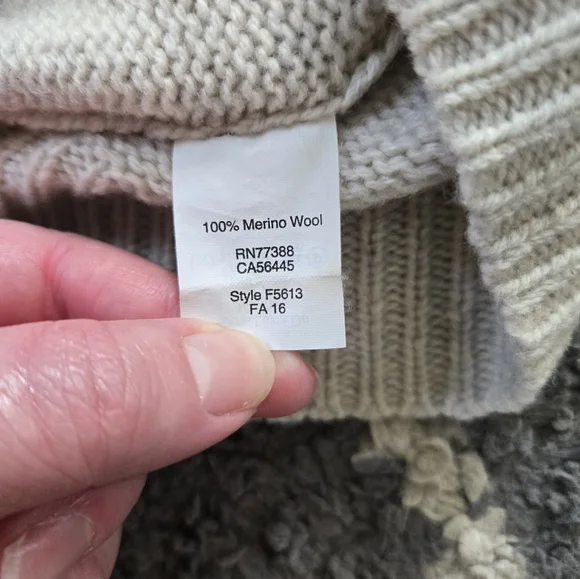 Madewell Merino Wool Long Sleeve Lace Up Front Cream Oatmeal Sweater Dress M - Picture 11 of 11